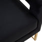 Stylish Black Velvet And Gold Steel Chair By Homeroots | Accent Chairs | Modishstore - 5