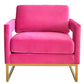 Stylish Pink Velvet And Gold Steel Chair By Homeroots | Accent Chairs | Modishstore - 2