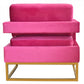 Stylish Pink Velvet And Gold Steel Chair By Homeroots | Accent Chairs | Modishstore - 3