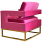 Stylish Pink Velvet And Gold Steel Chair By Homeroots | Accent Chairs | Modishstore - 4