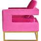Stylish Pink Velvet And Gold Steel Chair By Homeroots | Accent Chairs | Modishstore - 5