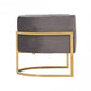 Glam Gray and Gold Channel Tufted Velvet Accent Chair By Homeroots | Accent Chairs | Modishstore - 3