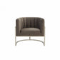 Glam Grey and Steel Channel Tufted Velvet Accent Chair By Homeroots | Accent Chairs | Modishstore - 2