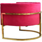 Glam Pink and Gold Channel Tufted Velvet Accent Chair By Homeroots | Accent Chairs | Modishstore - 4