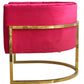 Glam Pink and Gold Channel Tufted Velvet Accent Chair By Homeroots | Accent Chairs | Modishstore - 5