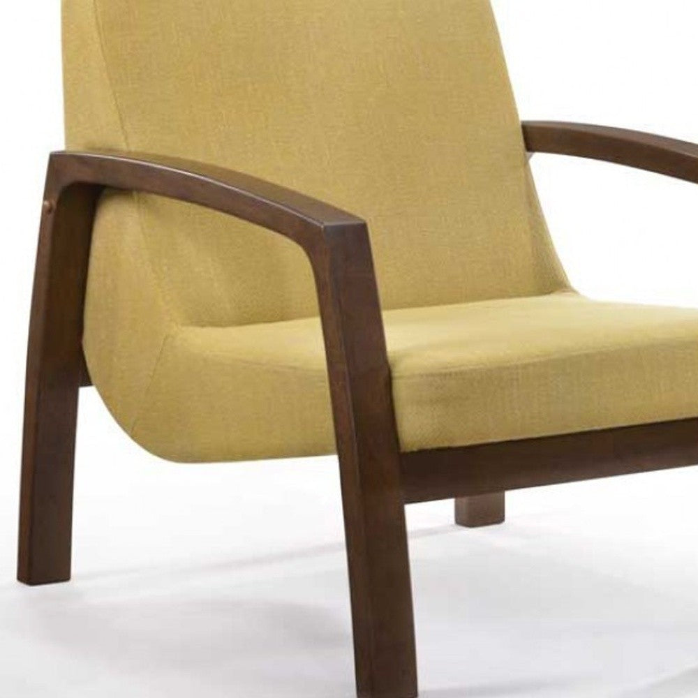 31" Gold and Walnut Retro Modern Wood Armchair By Homeroots | Accent Chairs | Modishstore - 5
