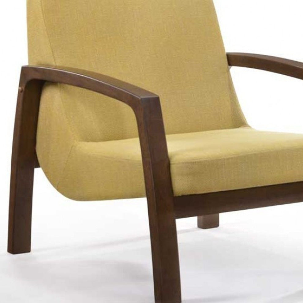 31" Gold and Walnut Retro Modern Wood Armchair By Homeroots | Accent Chairs | Modishstore - 5