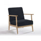 31" Black and Natural Oak Low Seat Modern Armchair By Homeroots | Accent Chairs | Modishstore