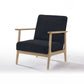 31" Black and Natural Oak Low Seat Modern Armchair By Homeroots | Accent Chairs | Modishstore - 2