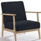 31" Black and Natural Oak Low Seat Modern Armchair By Homeroots | Accent Chairs | Modishstore - 3