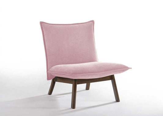 31" Plush Pink Low Profile Armless Accent Chair By Homeroots | Accent Chairs | Modishstore