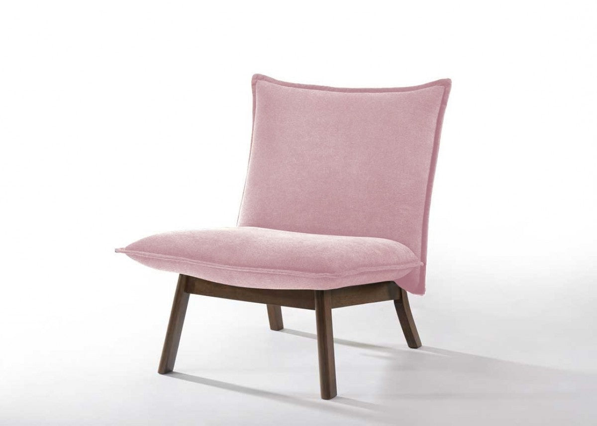 31" Plush Pink Low Profile Armless Accent Chair By Homeroots | Accent Chairs | Modishstore - 2