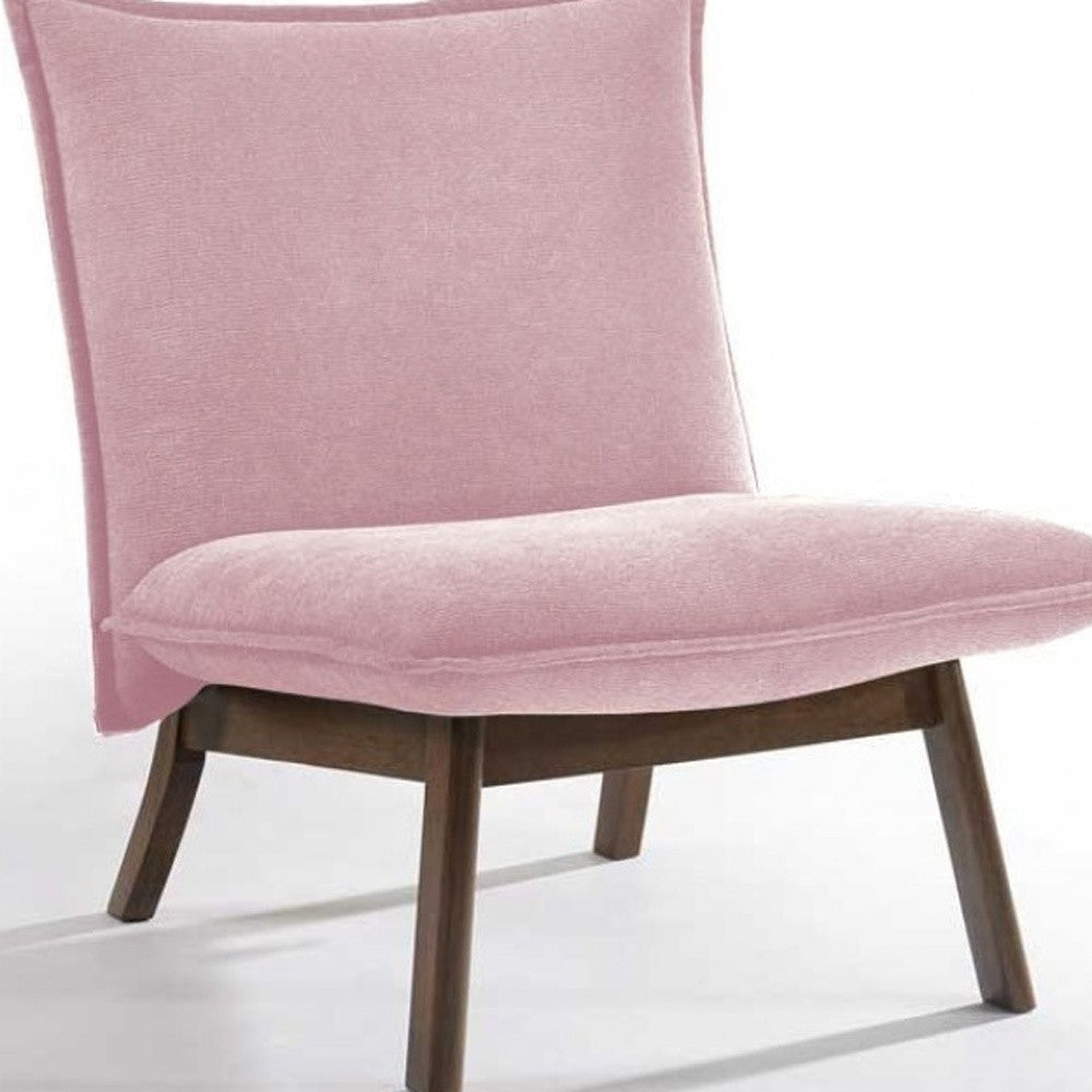 31" Plush Pink Low Profile Armless Accent Chair By Homeroots | Accent Chairs | Modishstore - 3
