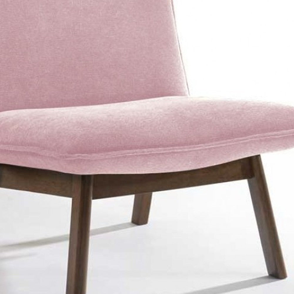 31" Plush Pink Low Profile Armless Accent Chair By Homeroots | Accent Chairs | Modishstore - 4