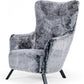 Mid Century Glam Grey Faux Fur Accent Chair By Homeroots | Accent Chairs | Modishstore