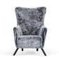 Mid Century Glam Grey Faux Fur Accent Chair By Homeroots | Accent Chairs | Modishstore - 2