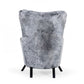 Mid Century Glam Grey Faux Fur Accent Chair By Homeroots | Accent Chairs | Modishstore - 4