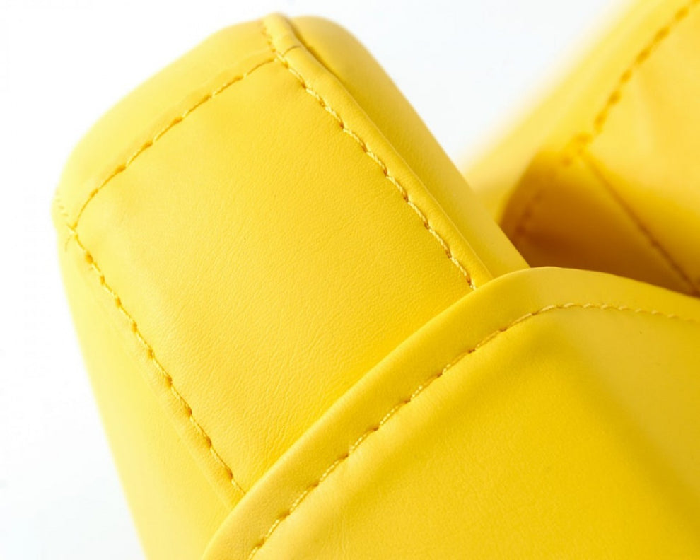 Modern Yellow Faux Leather And Steel Swivel Chair By Homeroots | Accent Chairs | Modishstore - 8