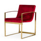 32" Lux Red Velvet and Gold Armchair By Homeroots | Accent Chairs | Modishstore