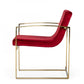 32" Lux Red Velvet and Gold Armchair By Homeroots | Accent Chairs | Modishstore - 3