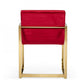 32" Lux Red Velvet and Gold Armchair By Homeroots | Accent Chairs | Modishstore - 4