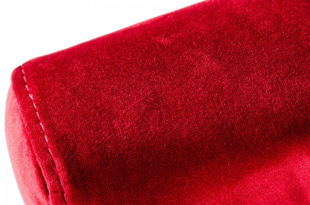 32" Lux Red Velvet and Gold Armchair By Homeroots | Accent Chairs | Modishstore - 5