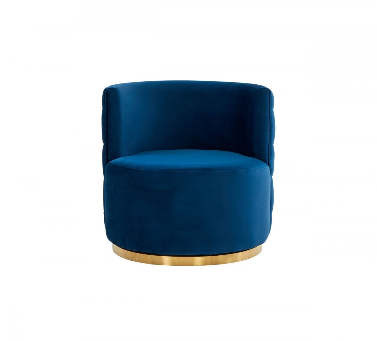 Stylish Blue Velvet And Gold Steel Chair By Homeroots | Accent Chairs | Modishstore - 2