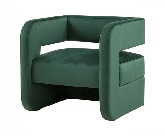 Modern Green Velvet U Shaped Chair By Homeroots | Accent Chairs | Modishstore