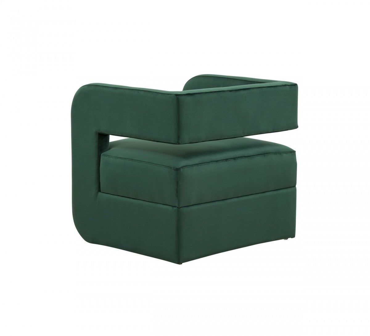 Modern Green Velvet U Shaped Chair By Homeroots | Accent Chairs | Modishstore - 4
