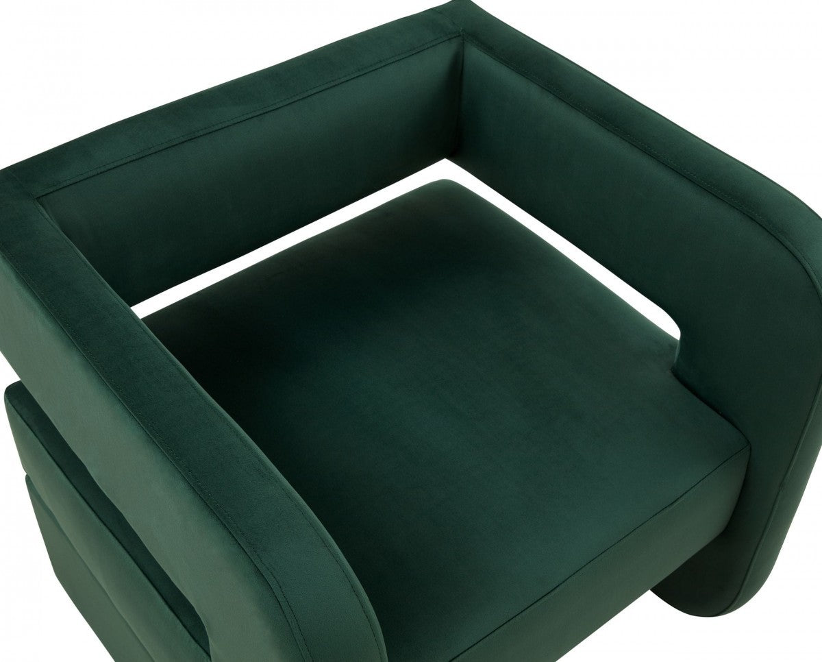 Modern Green Velvet U Shaped Chair By Homeroots | Accent Chairs | Modishstore - 5