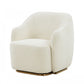 Stylish Off White Sherpa And Steel Chair By Homeroots | Accent Chairs | Modishstore