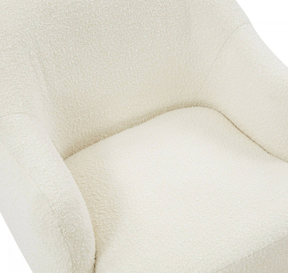 Stylish Off White Sherpa And Steel Chair By Homeroots | Accent Chairs | Modishstore - 5