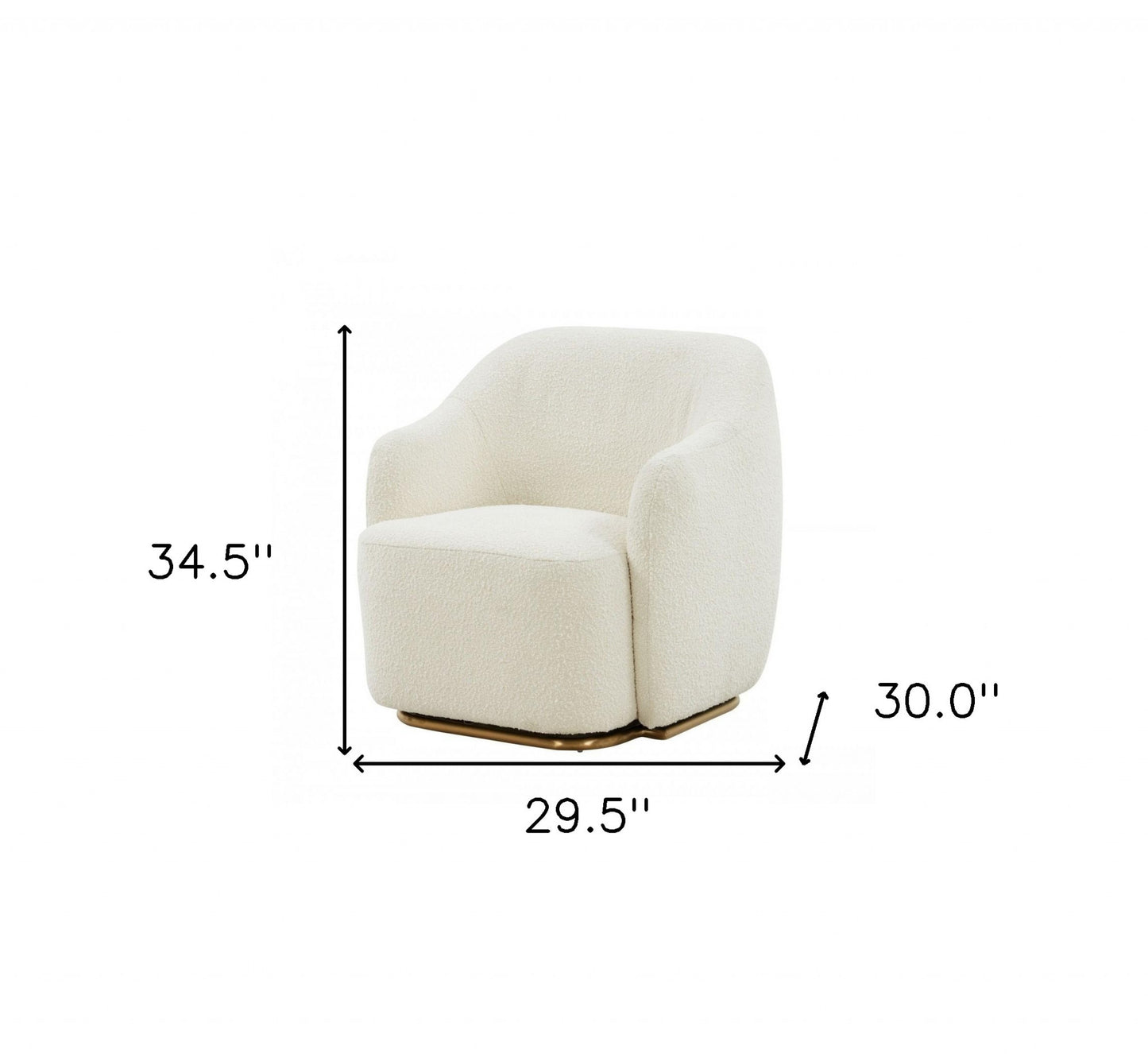 Stylish Off White Sherpa And Steel Chair By Homeroots | Accent Chairs | Modishstore - 6