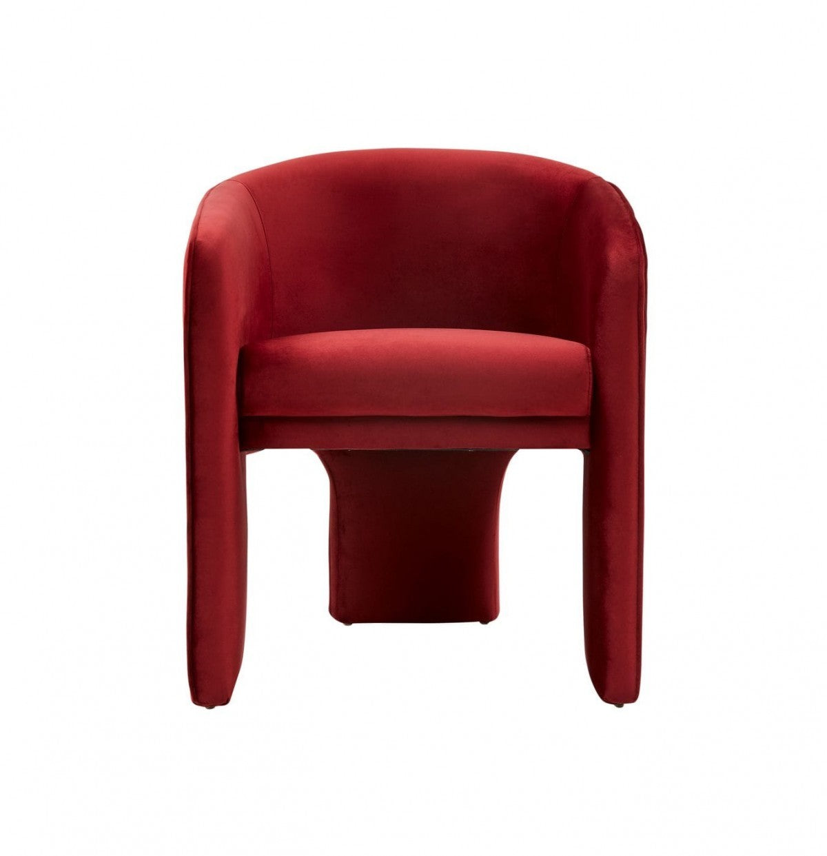 28" Contemporary Dark Burnt Orange Velvet Three Legged Chair By Homeroots | Accent Chairs | Modishstore - 2