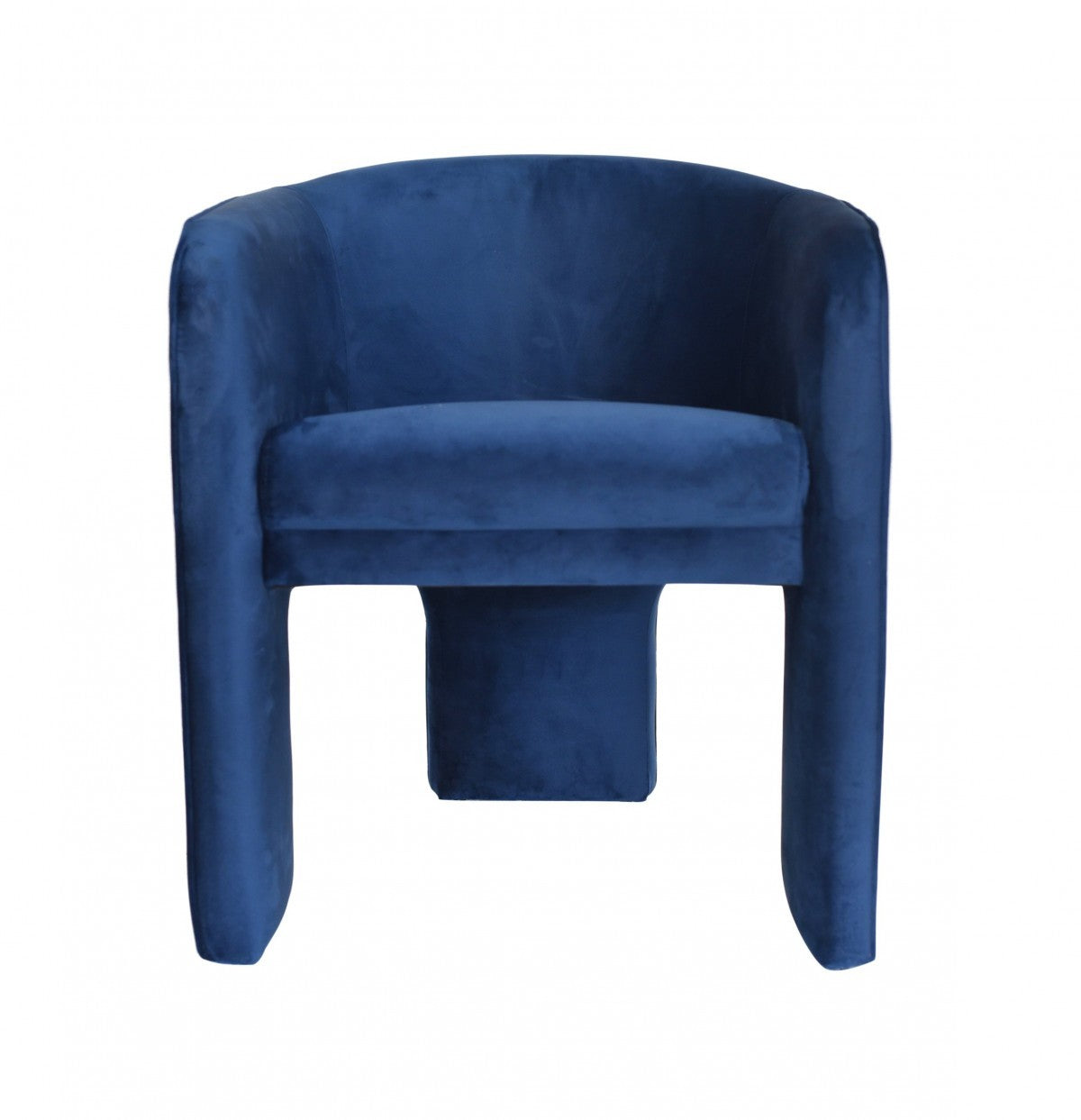 28" Contemporary Royal Blue Gray Velvet Three Legged Chair By Homeroots | Accent Chairs | Modishstore - 2
