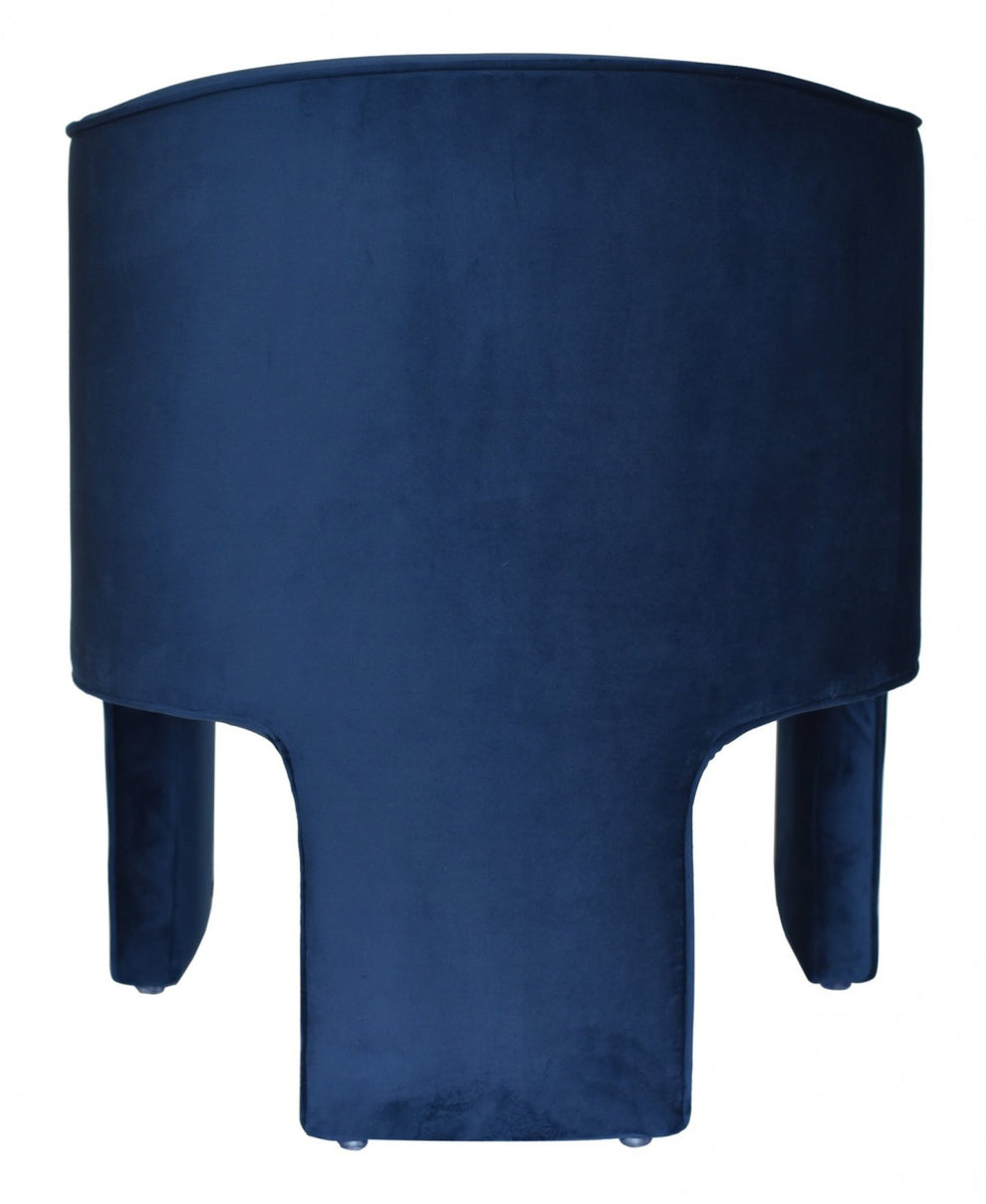 28" Contemporary Royal Blue Gray Velvet Three Legged Chair By Homeroots | Accent Chairs | Modishstore - 5