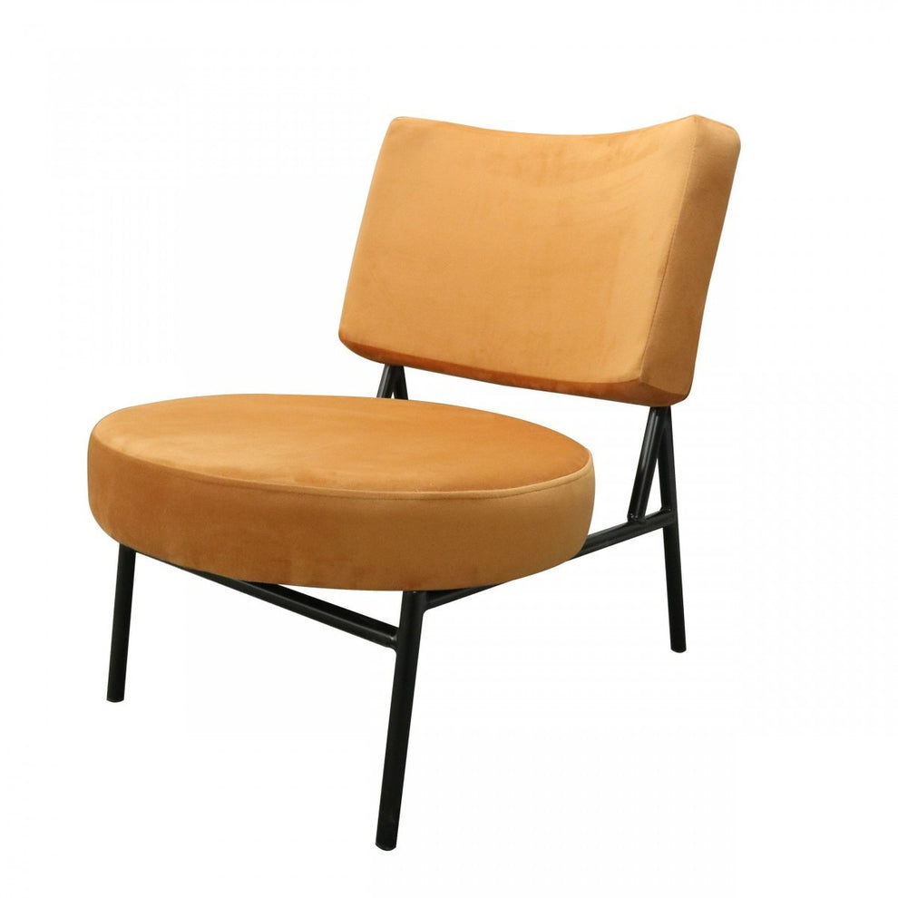 32" Orange Contemporary Rectangle and Circle Accent Chair By Homeroots | Accent Chairs | Modishstore - 2