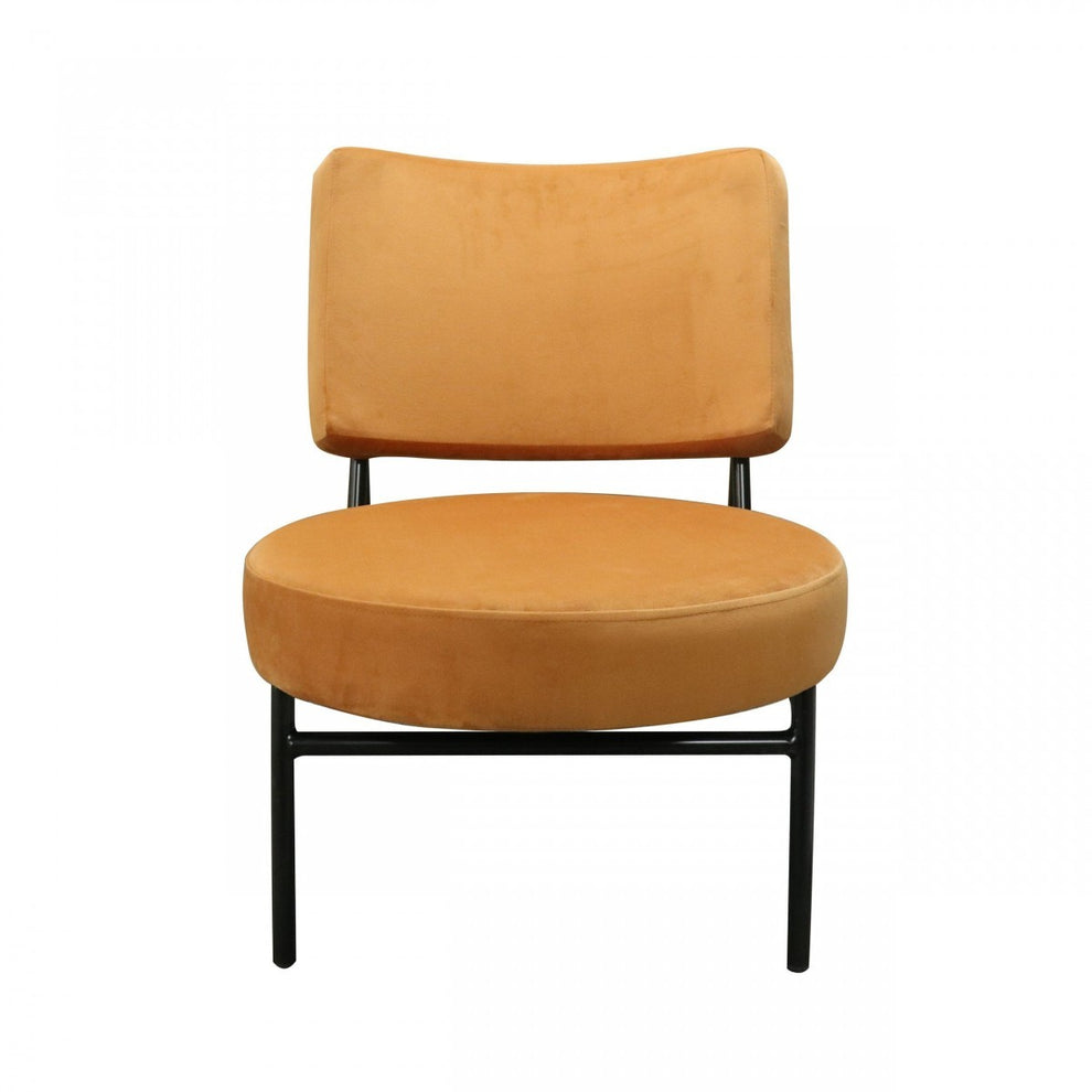 32" Orange Contemporary Rectangle and Circle Accent Chair By Homeroots | Accent Chairs | Modishstore - 3