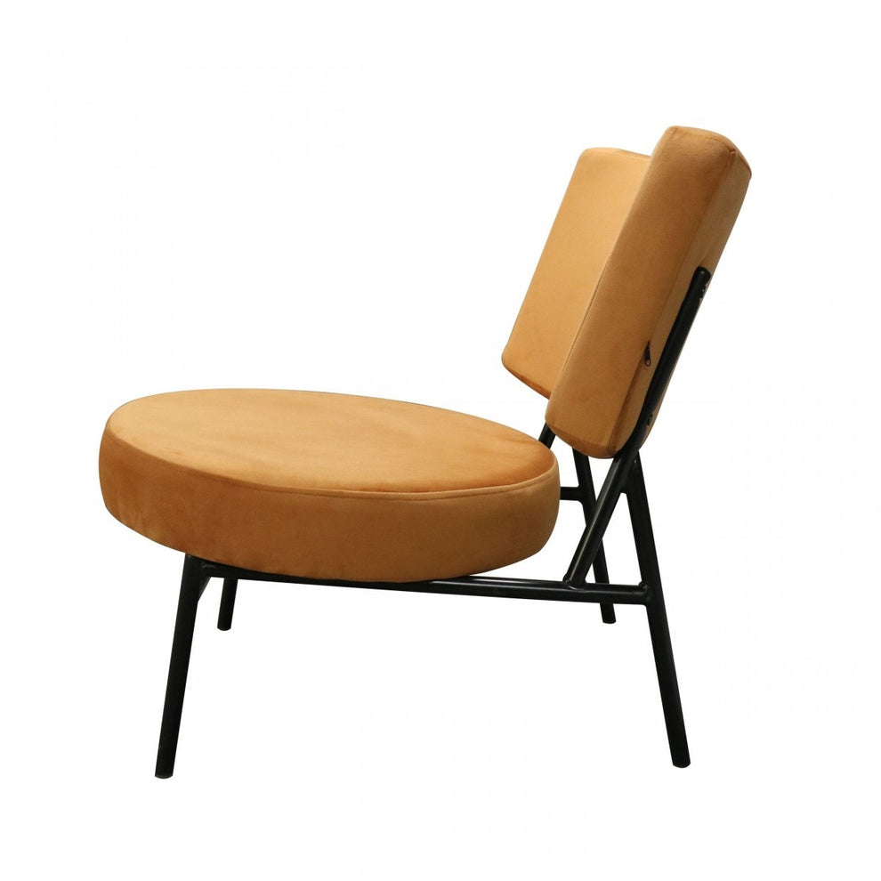 32" Orange Contemporary Rectangle and Circle Accent Chair By Homeroots | Accent Chairs | Modishstore - 4