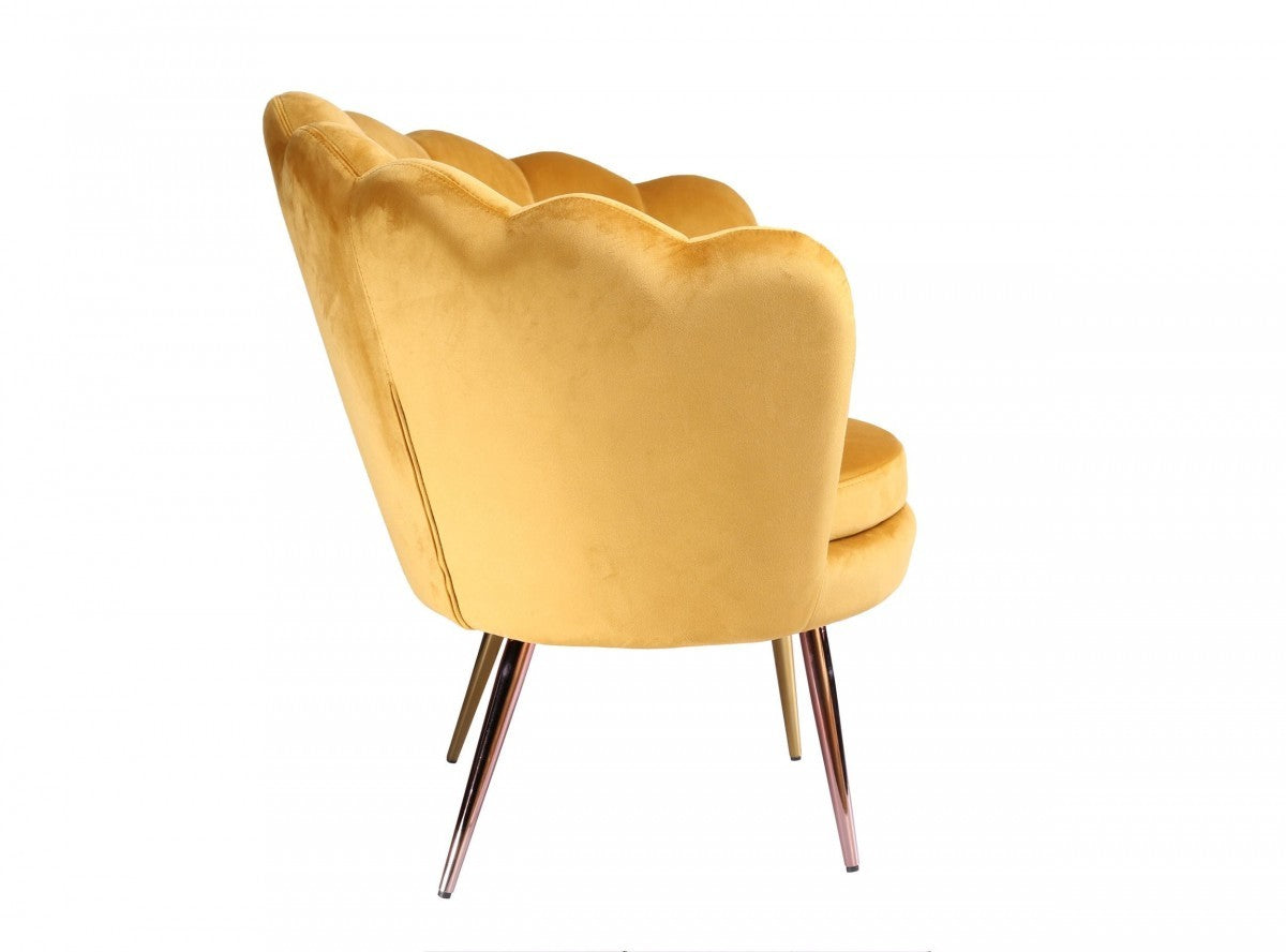 34" Modern Golden Seashell Accent Chair By Homeroots | Accent Chairs | Modishstore - 2