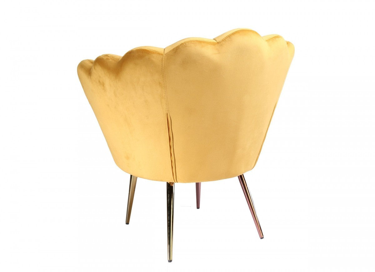 34" Modern Golden Seashell Accent Chair By Homeroots | Accent Chairs | Modishstore - 3