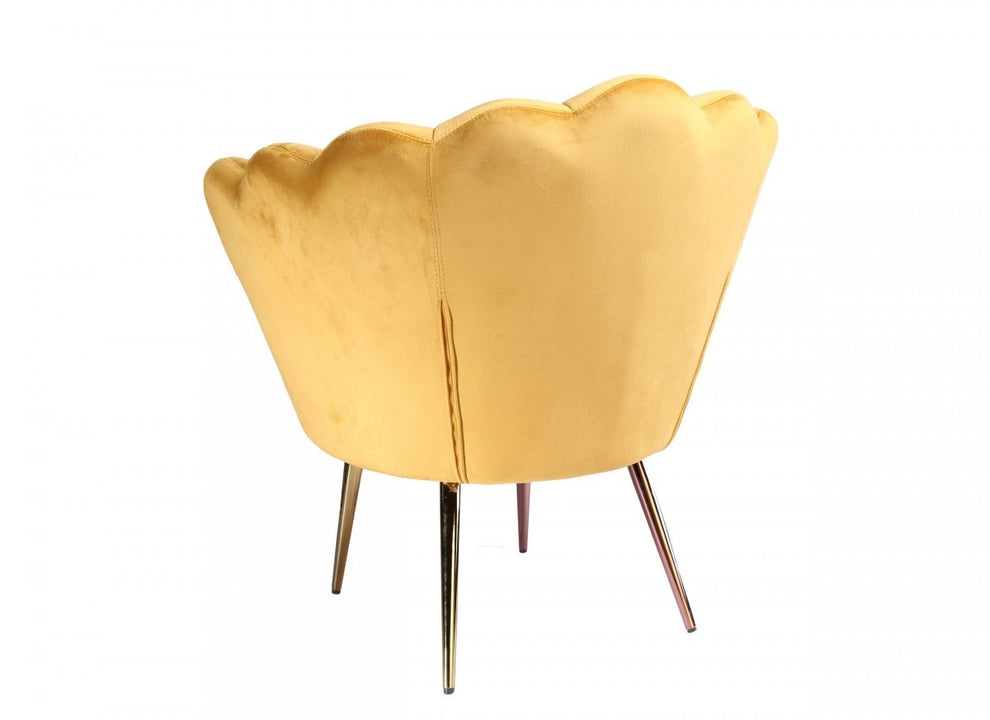 34" Modern Golden Seashell Accent Chair By Homeroots | Accent Chairs | Modishstore - 3