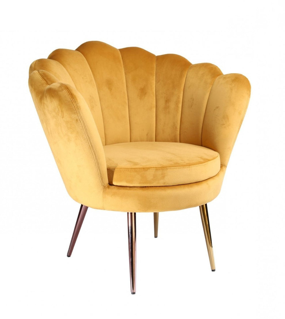 34" Modern Golden Seashell Accent Chair By Homeroots | Accent Chairs | Modishstore - 4