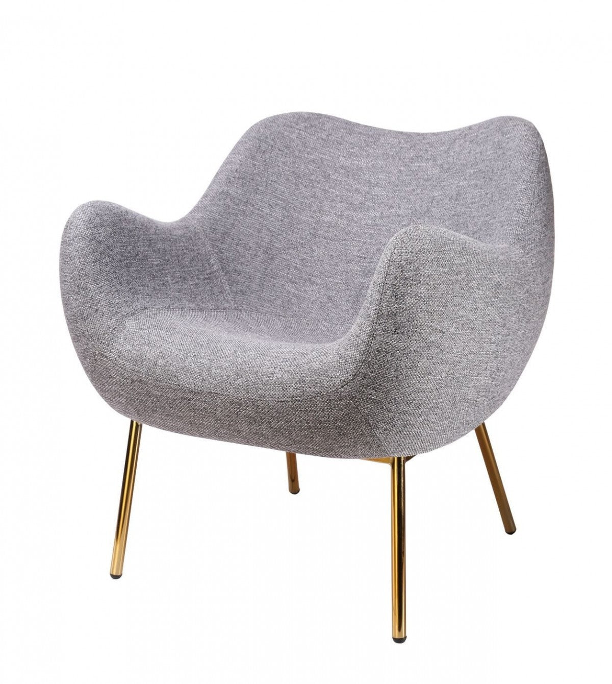 29" Plush Grey and Gold Comfy Accent Chair By Homeroots | Accent Chairs | Modishstore