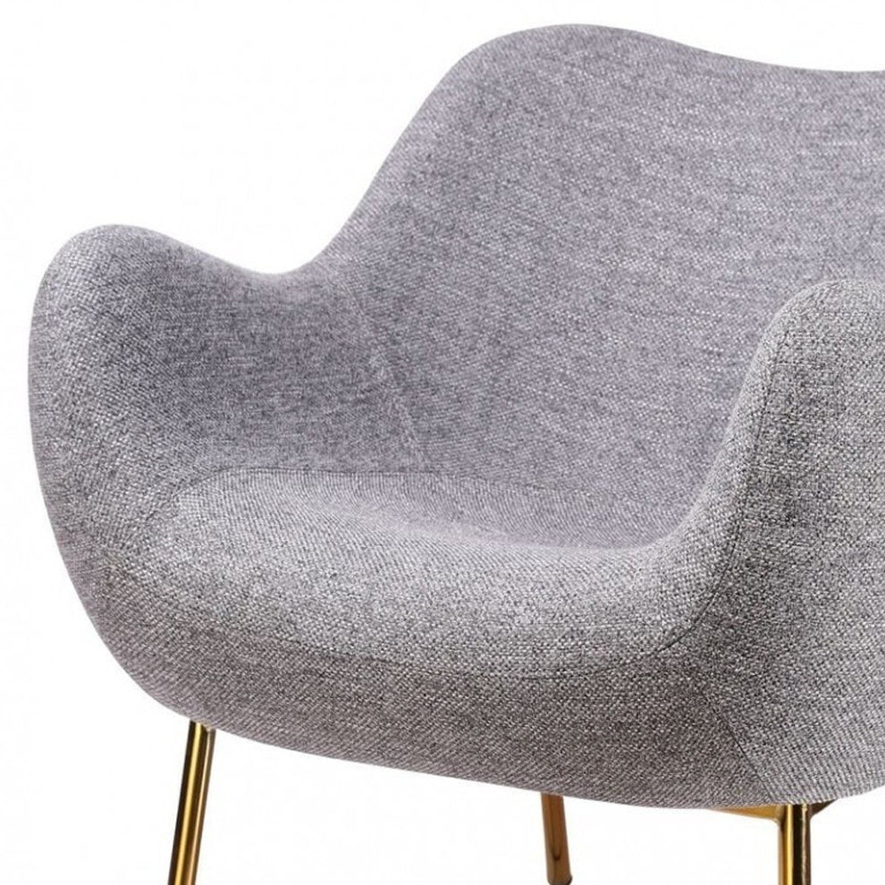 29" Plush Grey and Gold Comfy Accent Chair By Homeroots | Accent Chairs | Modishstore - 6