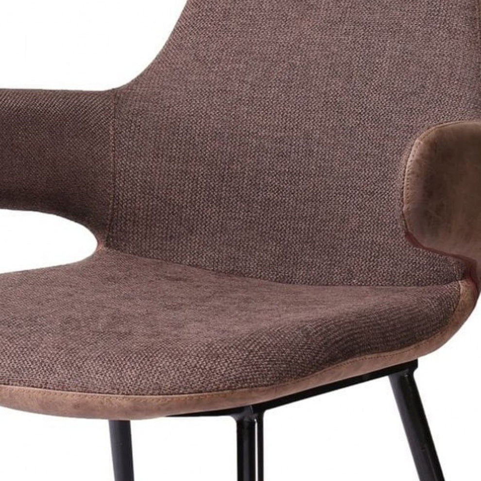 33" Stylish Brown Fabric and Faux Leather Accent Chair By Homeroots | Accent Chairs | Modishstore - 6