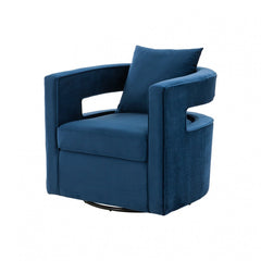 Stylish Blue Velvet Swivel Chair By Homeroots
