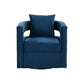 Stylish Blue Velvet Swivel Chair By Homeroots | Accent Chairs | Modishstore - 2