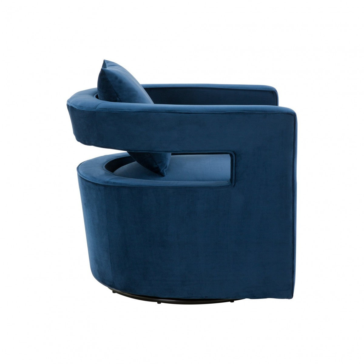 Stylish Blue Velvet Swivel Chair By Homeroots | Accent Chairs | Modishstore - 3
