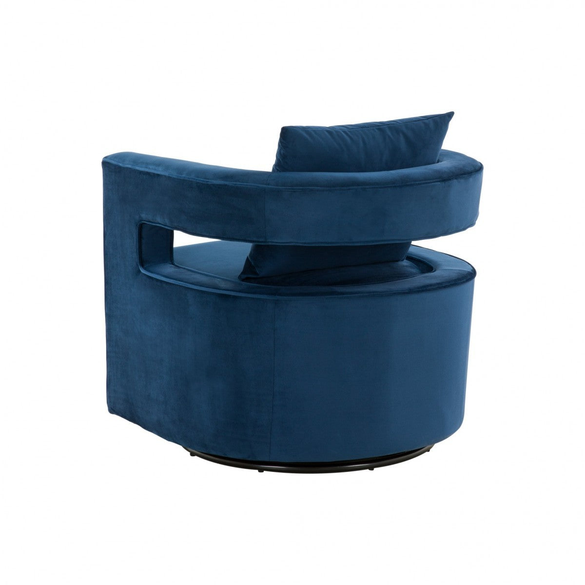 Stylish Blue Velvet Swivel Chair By Homeroots | Accent Chairs | Modishstore - 4